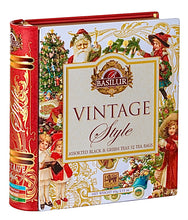 Load image into Gallery viewer, Teabook Metal Tin "Vintage Style" - 32 Assorted Teabags ($28 at checkout)