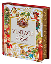 Load image into Gallery viewer, Teabook Metal Tin "Vintage Style" - 32 Assorted Teabags ($28 at checkout)
