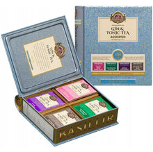 Load image into Gallery viewer, Gin&amp;Tonic (non-alcoholic) Teabooks - Assorted Teabags in Metal Tin