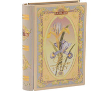 Load image into Gallery viewer, Mini Metal Teabook - Love Story "Iris" - Ceylon Green Tea with Black Tea "Rose"