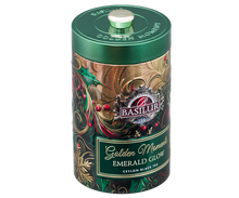 Load image into Gallery viewer, Golden Moments - Emerald Glow - Black Tea with Cranberry &amp; Strawberry Leaves "Cookies &amp; Cream" ($21.70 at checkout)