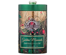 Load image into Gallery viewer, Golden Moments - Emerald Glow - Black Tea with Cranberry &amp; Strawberry Leaves "Cookies &amp; Cream" ($21.70 at checkout)