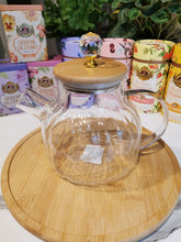 Load image into Gallery viewer, Glass Teapot with Bamboo Lid &amp; Built-in Strainer 1 litre