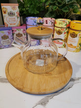 Load image into Gallery viewer, Glass Teapot with Bamboo Lid &amp; Built-in Strainer 1 litre