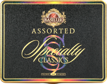 Load image into Gallery viewer, Metal Chest "Specialty Classics" Black &amp; Green Teas